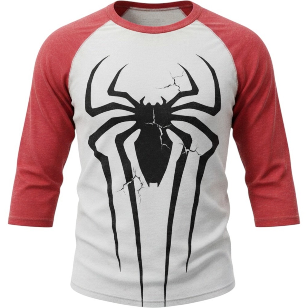 Marvel The Amazing Spider-Man 2 Raglan Baseball Tee Red White Shirt Mens M NEW
